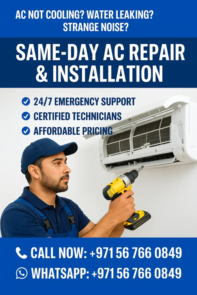 Same-Day AC Installation & Repair Services Dubai